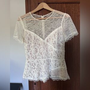 BCBGMaxAzria Ecru Lace Blouse